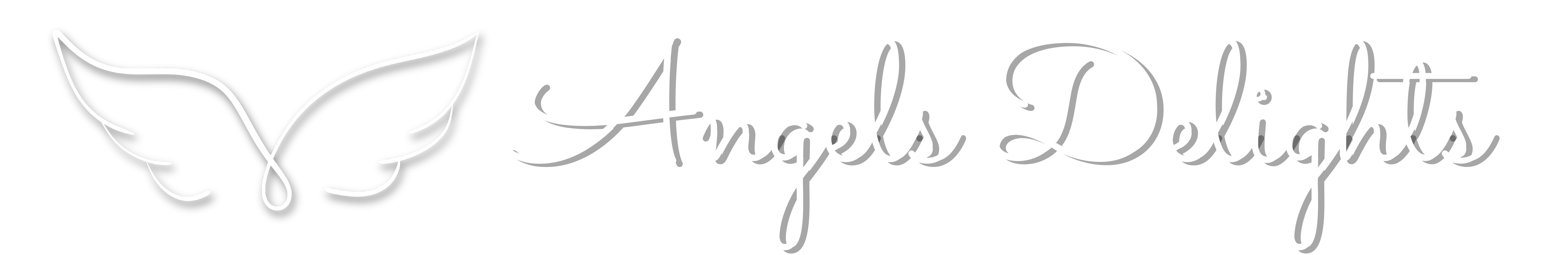Company logo angel wings with logo name to the right angels delights